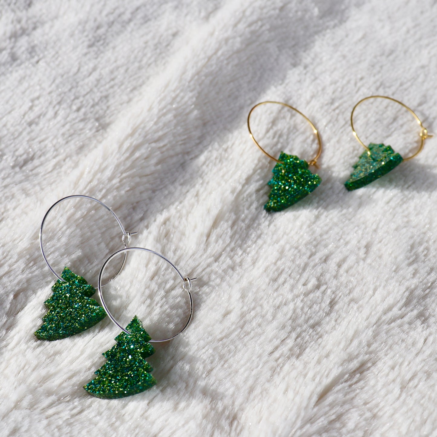 Sparkly Baby Tree Hoops