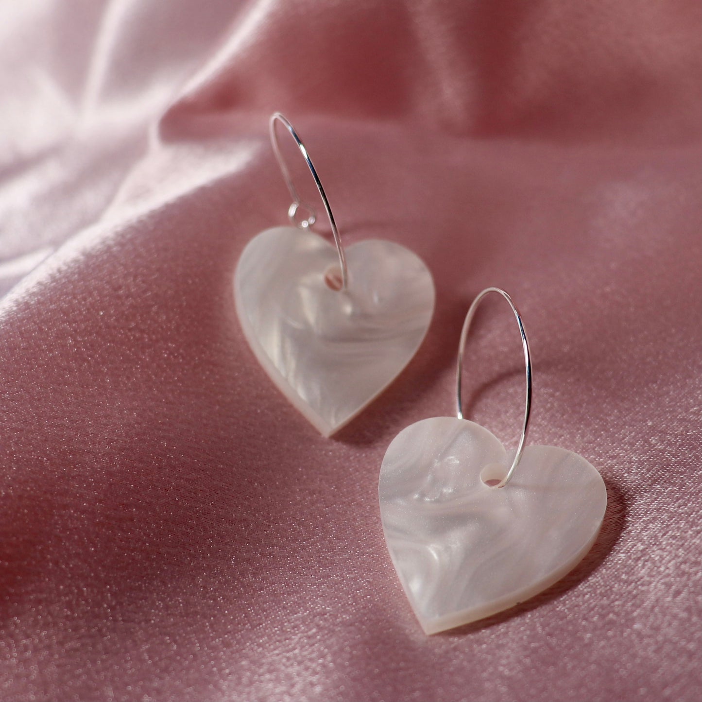 Pearl Heart Hoops