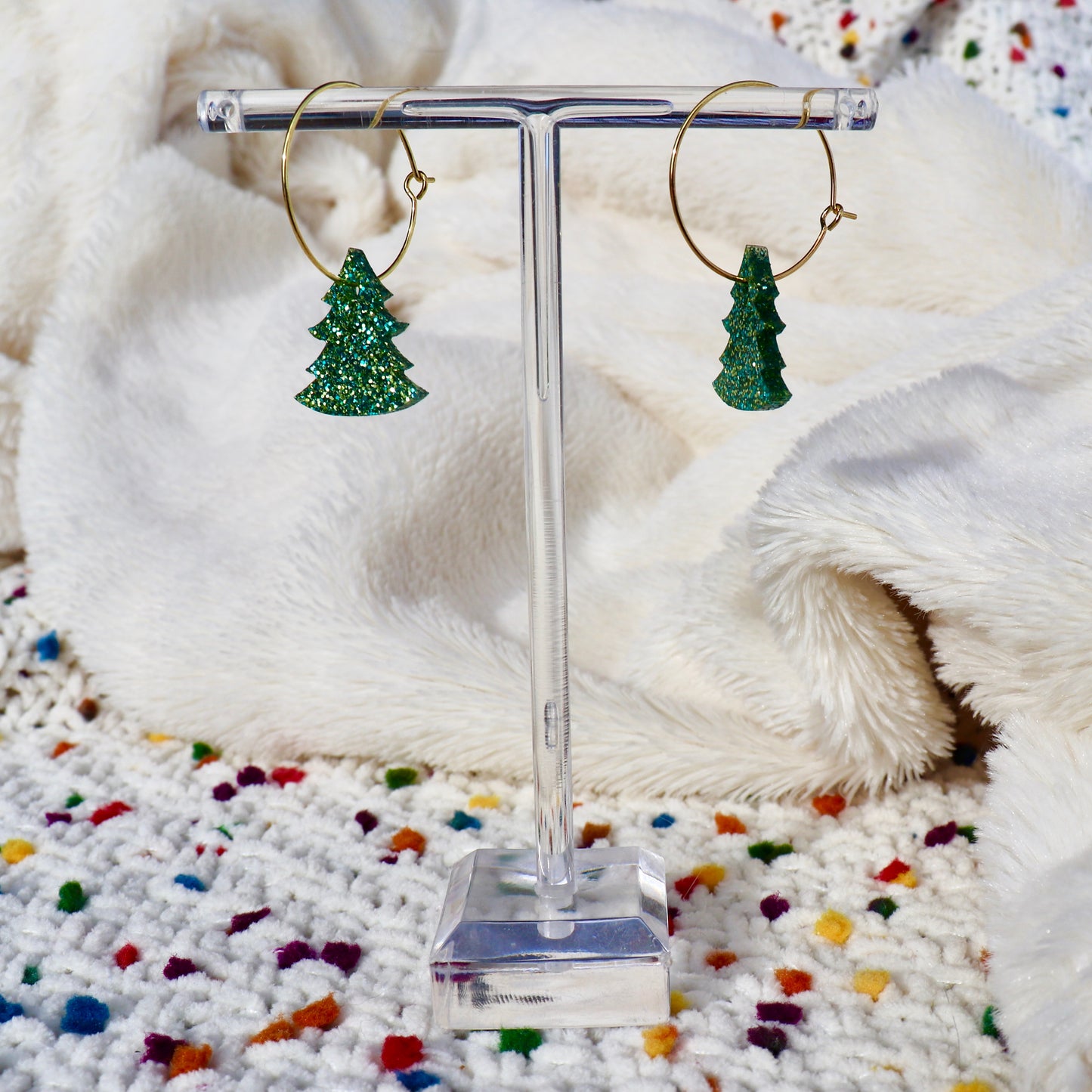 Sparkly Baby Tree Hoops