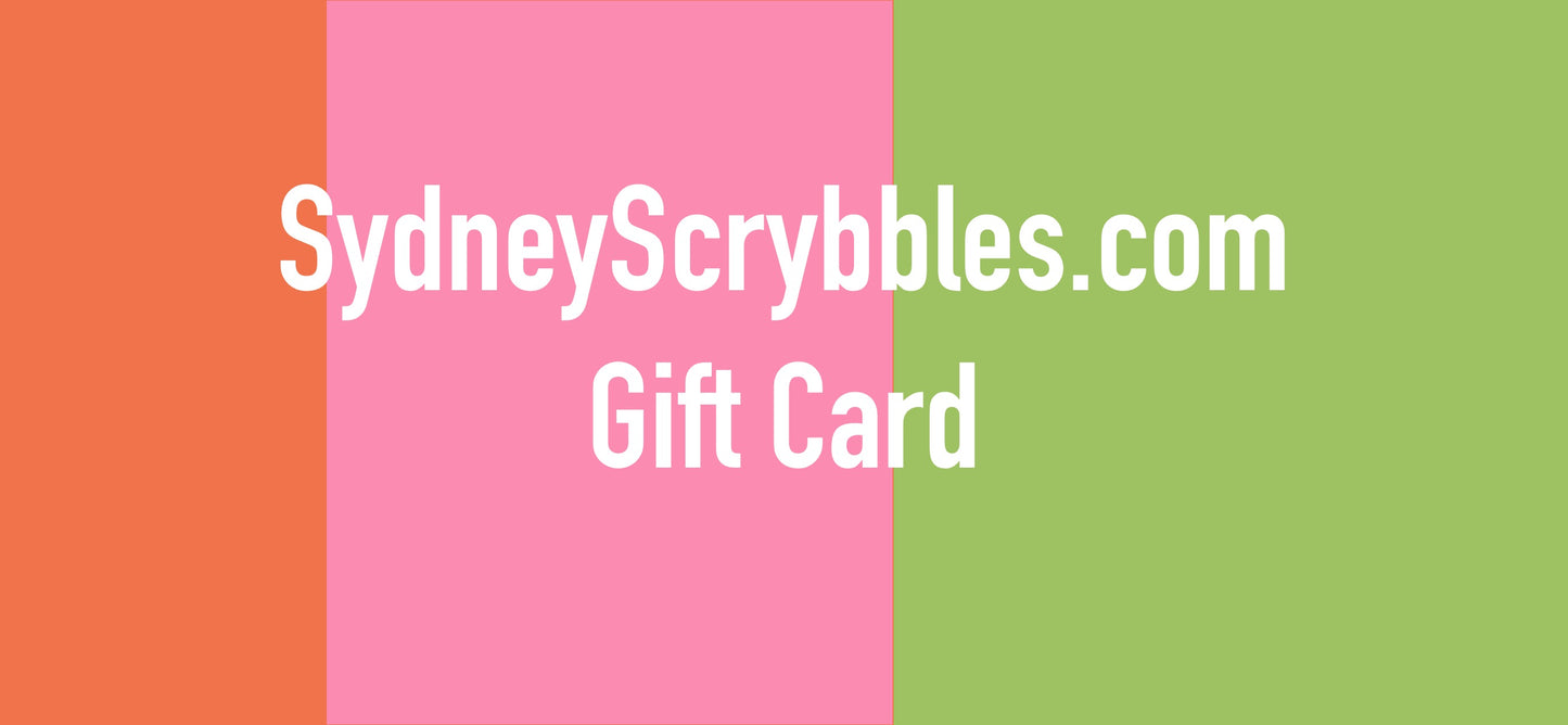 Sydney Scrybbles Gift Card